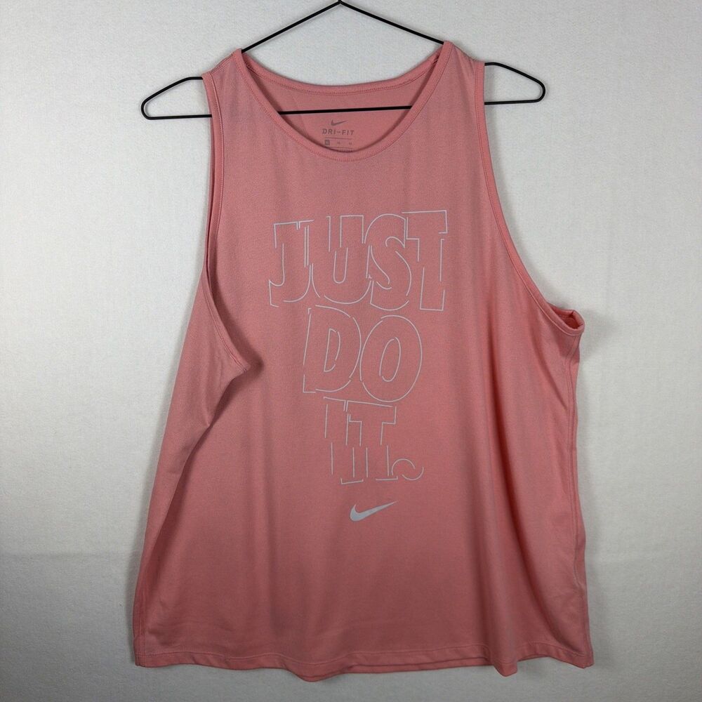 Nike Womens XL Peach Coral Dri-FIT Sleeveless Athletic Tank Top Shirt
